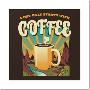 Good Morning Coffee Camping Posters and Art